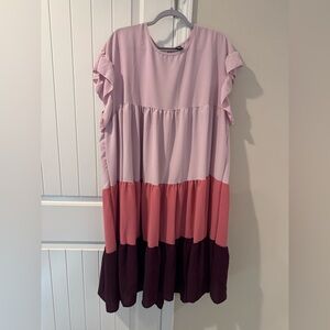 Pink Tiered Babydoll Dress